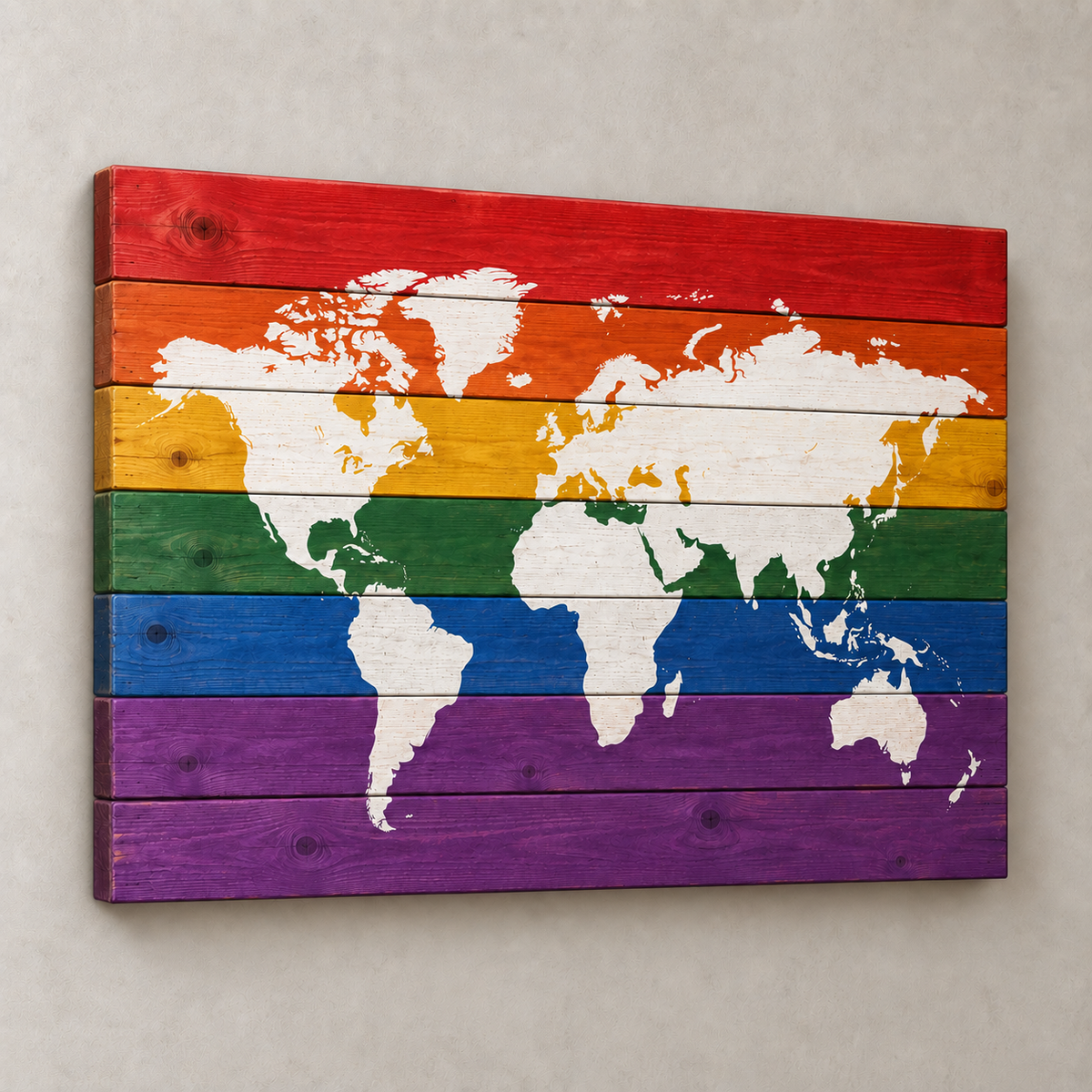 Carte du monde — drapeau de la fierté
