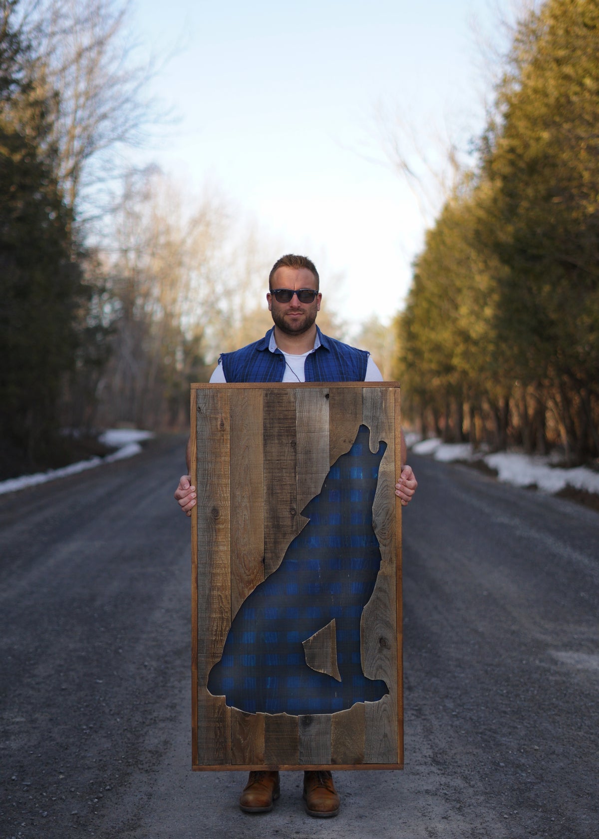 Barnwood Wolf | Plaid