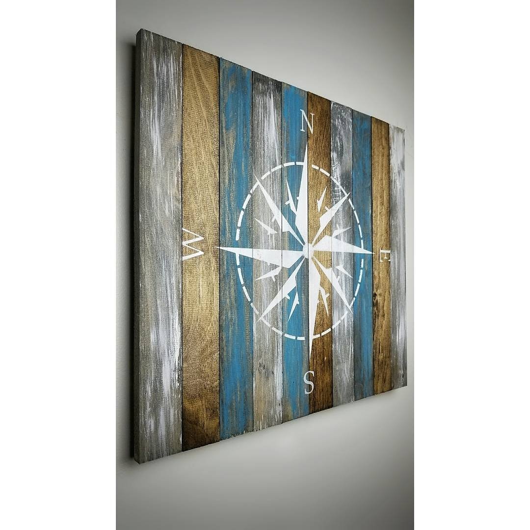 Compass on Wood | 20" x 20"