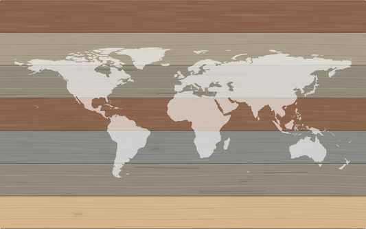 Design visualization — customize all seven planks, stain or natural barnwood. Hanging wire included.