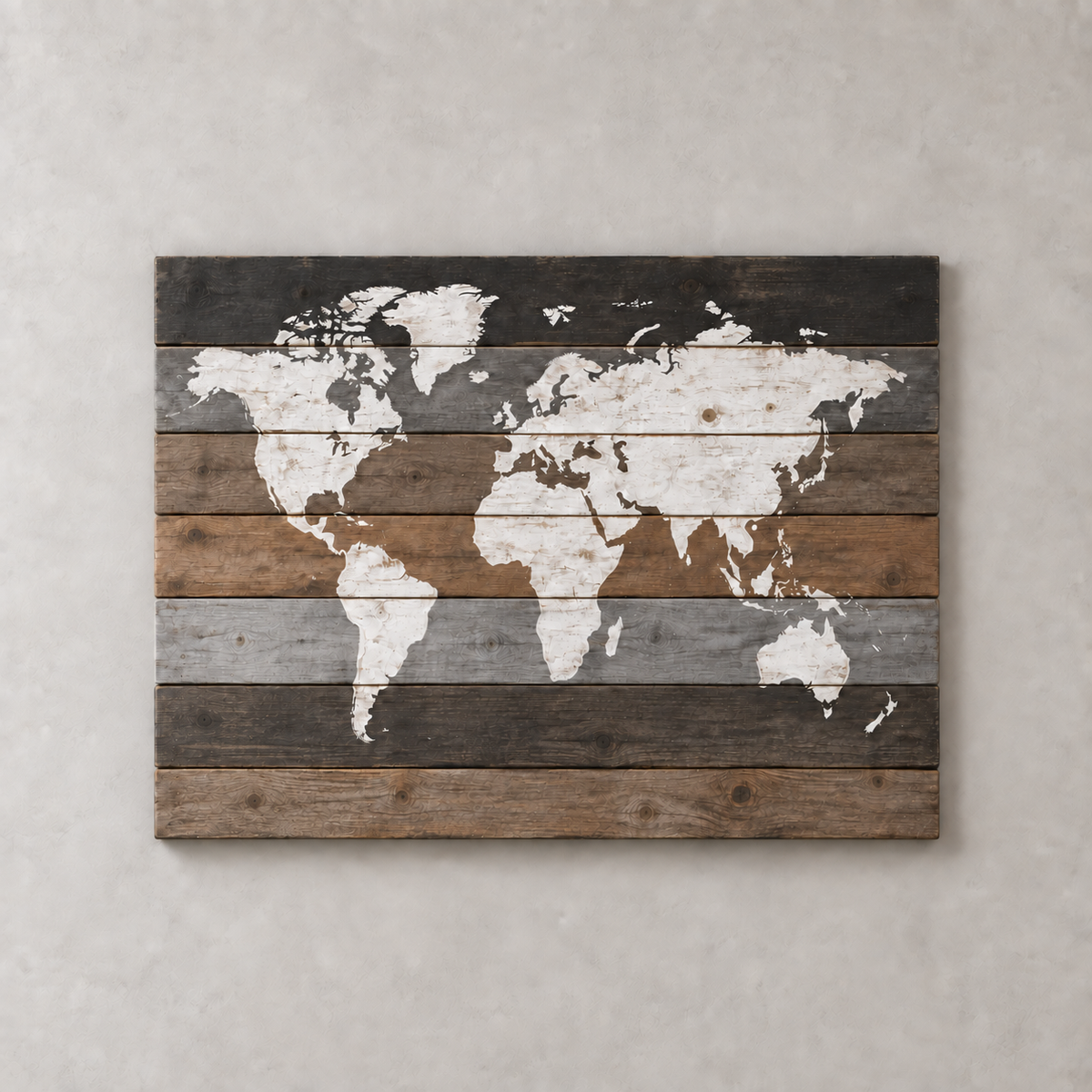 Carte du monde sur bois — Industrial 2.0