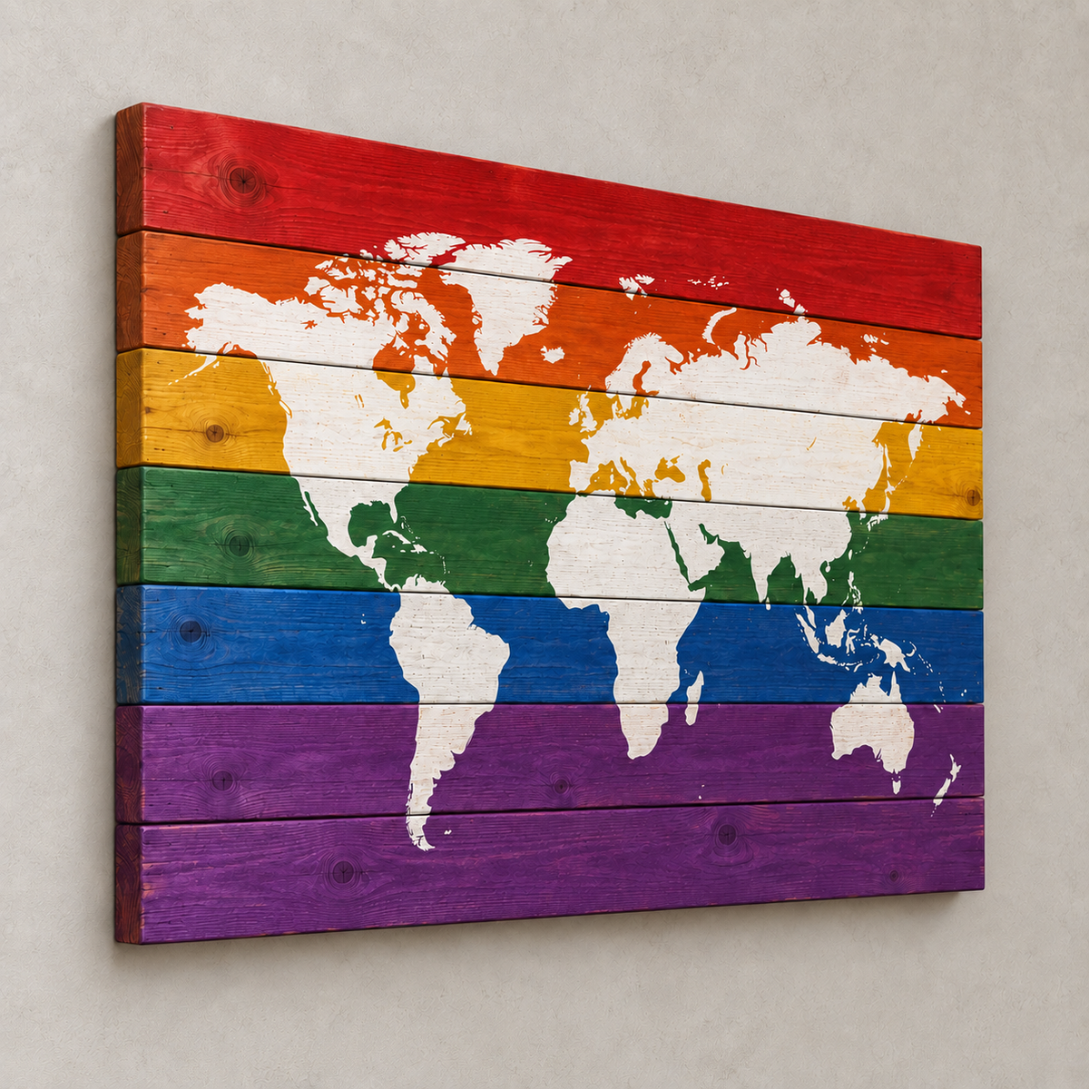 Carte du monde — drapeau de la fierté