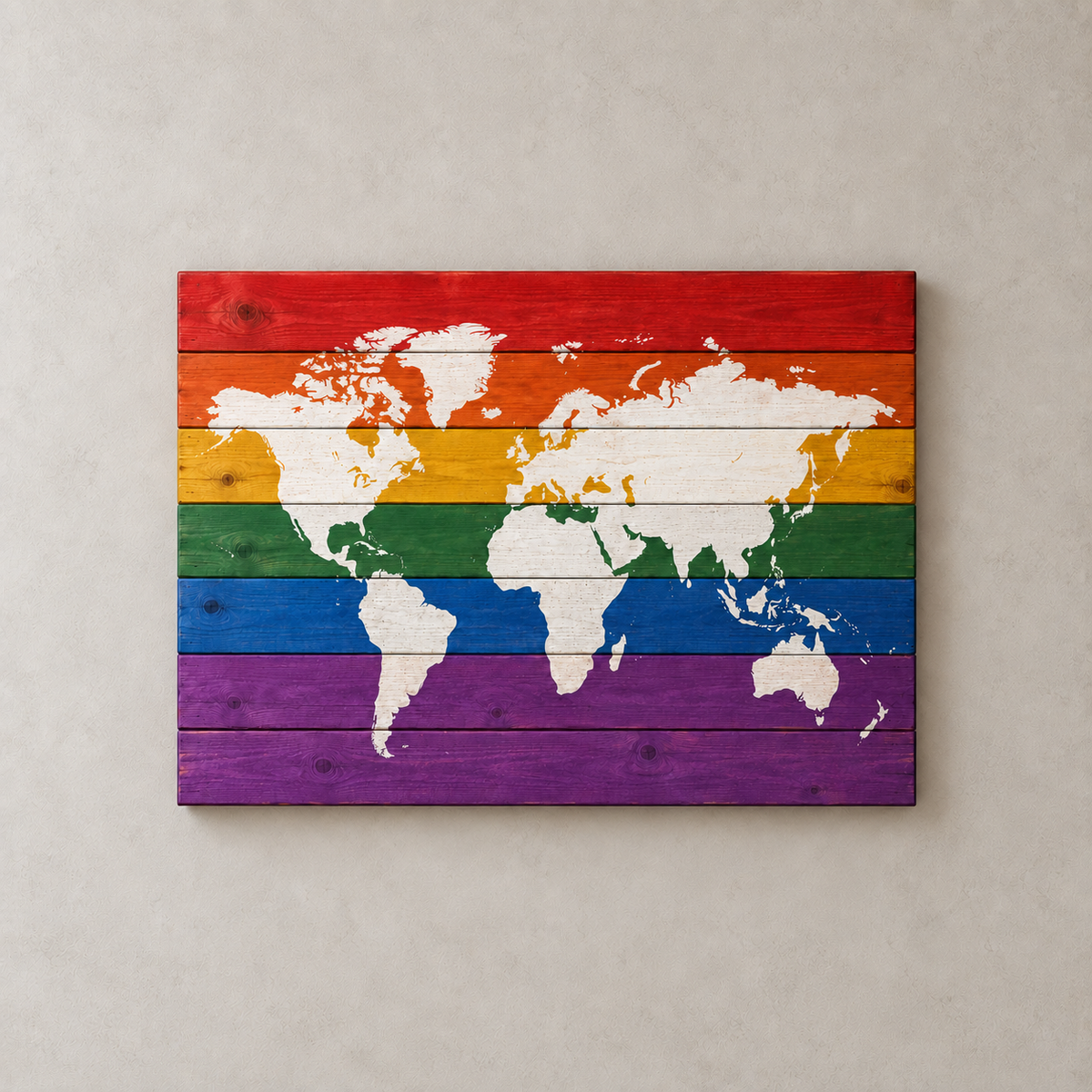 Carte du monde — drapeau de la fierté