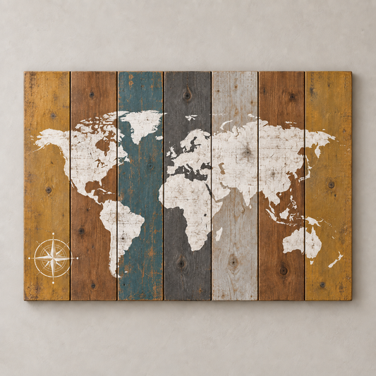 Carte sur bois — Rustic Chic ou Distressed Chic