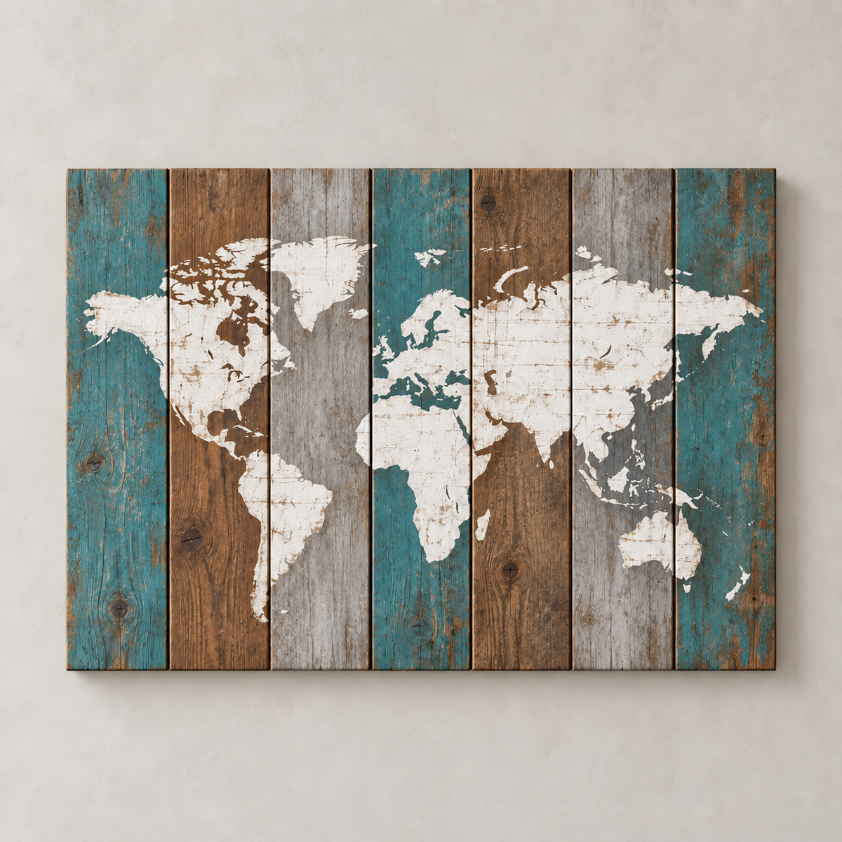 Carte du monde Rustic Chic — 38 × 26 po