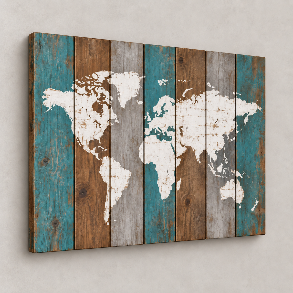 Carte du monde Rustic Chic — 38 × 26 po