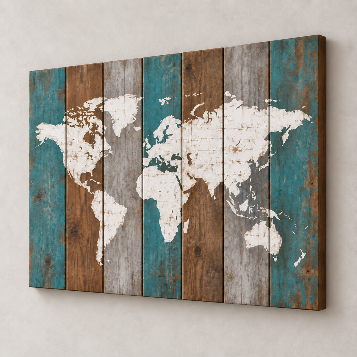 Carte du monde Rustic Chic — 38 × 26 po