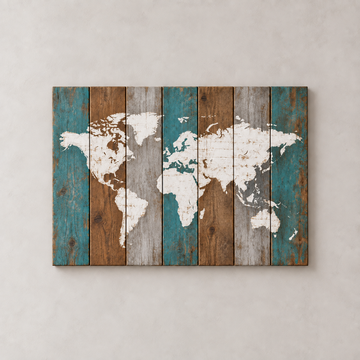 Carte du monde Rustic Chic — 38 × 26 po