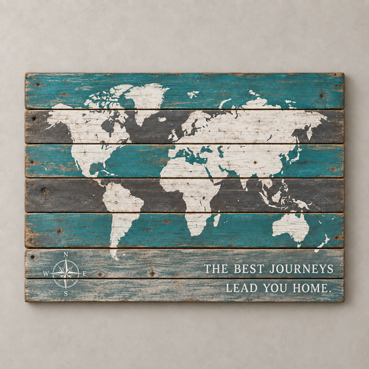 Carte du monde et rose des vents — Chic