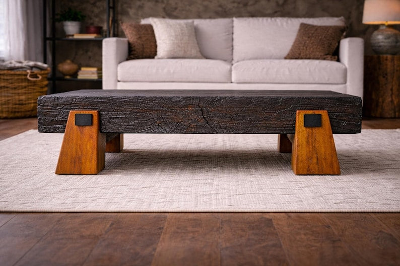Serenity Coffee Table — handmade pine with Shou Sugi Ban finish, view 3