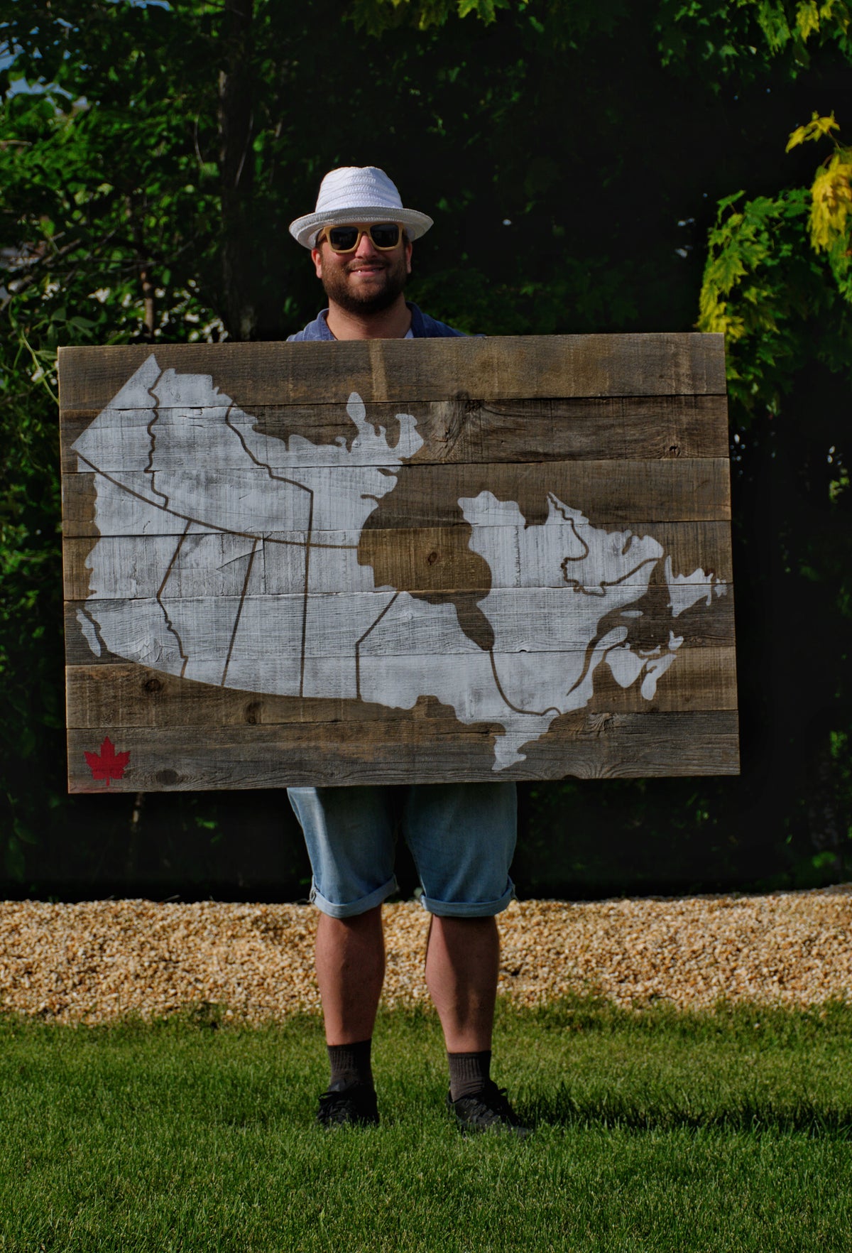 Carte du Canada en bois de grange